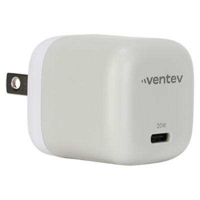 Ventev 20W Ultrafast Foldable USB-C Universal Wall Charger and USB-C to USB-C Cable for Samsung Phones & iPhone 15 and Newer