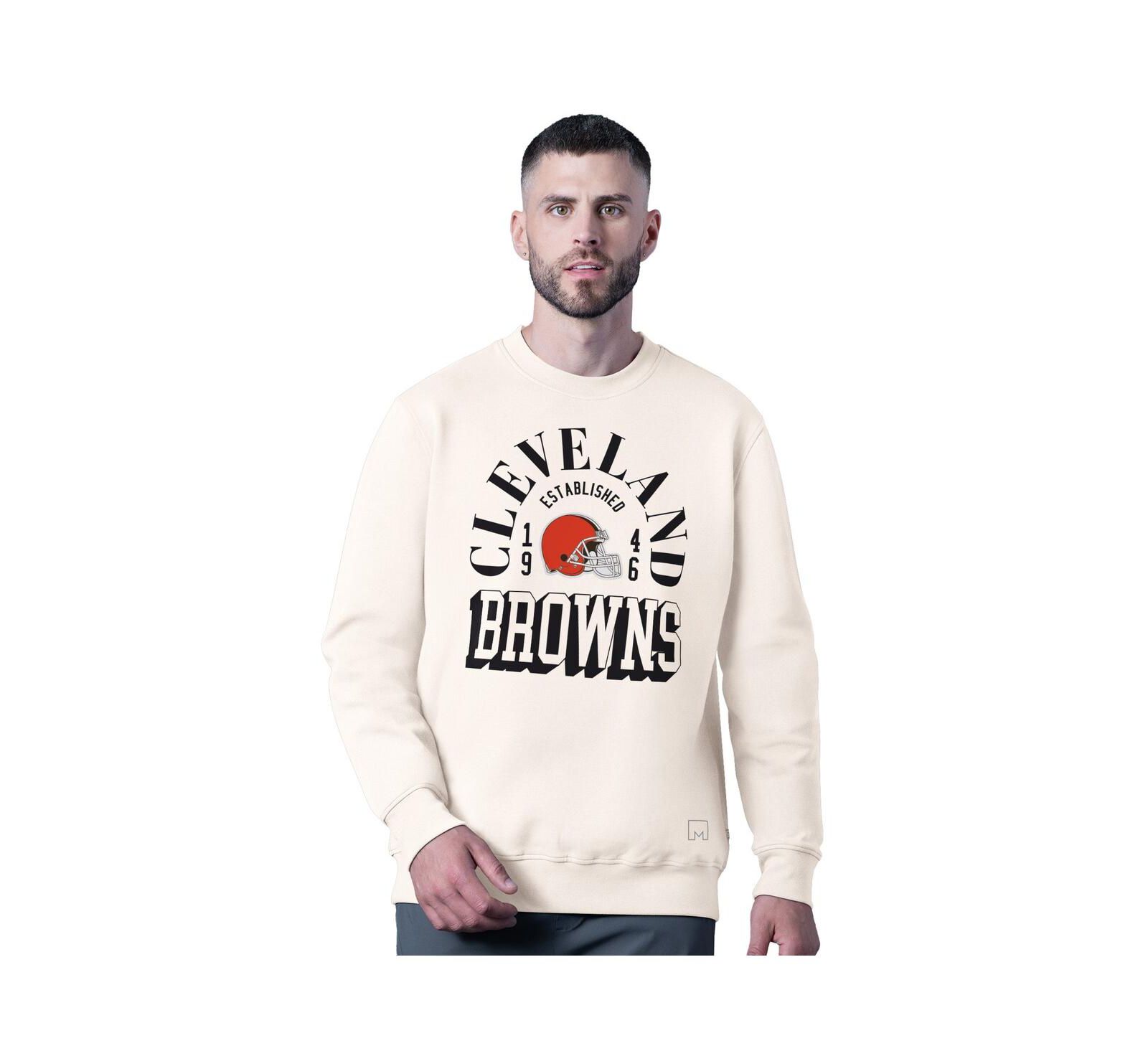 Мужское свитшот MSX by Michael Strahan White Cleveland Browns Whiteout Tri-Blend