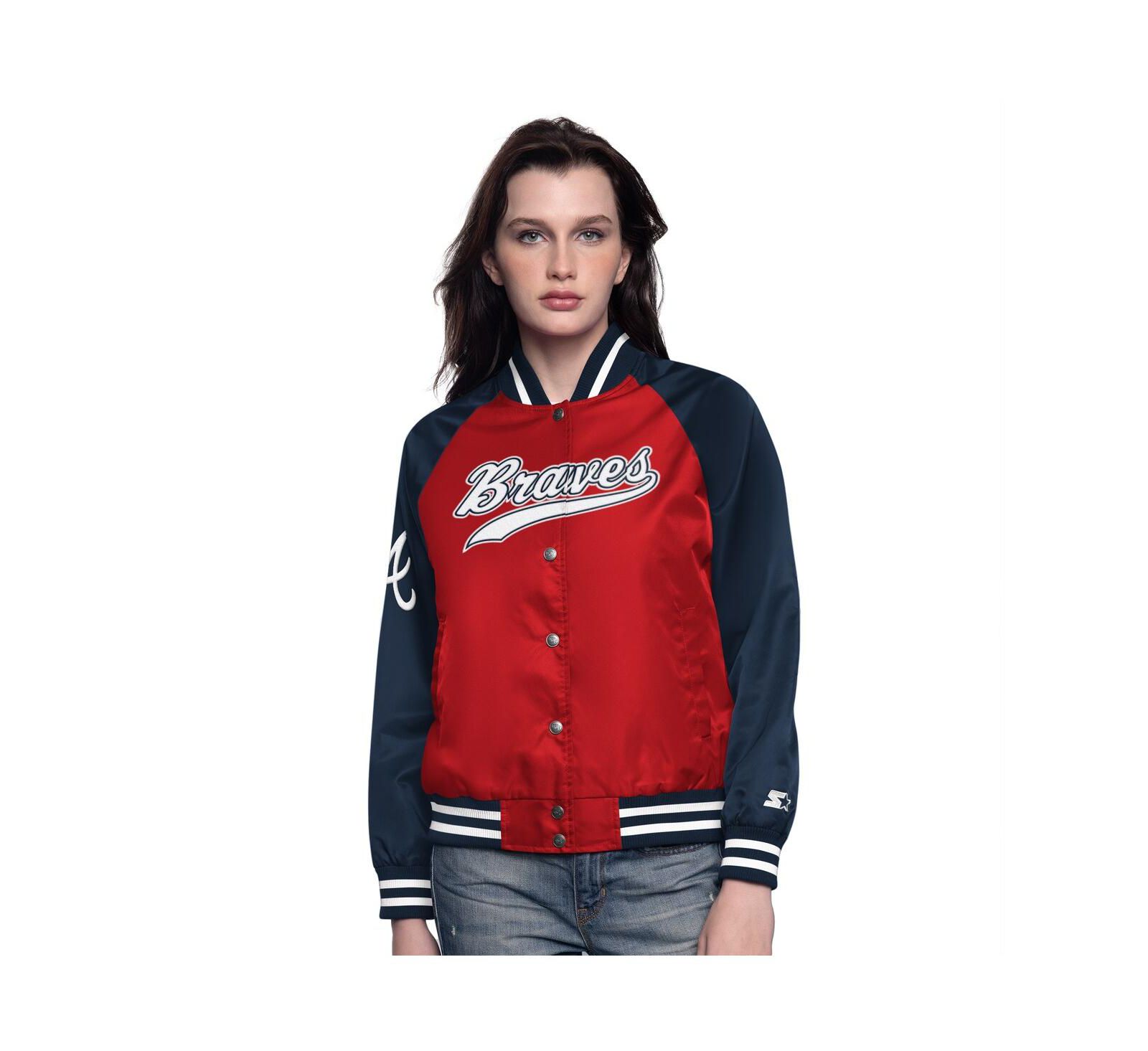Женская куртка Starter Atlanta Braves Full-Snap Varsity Red/Navy
