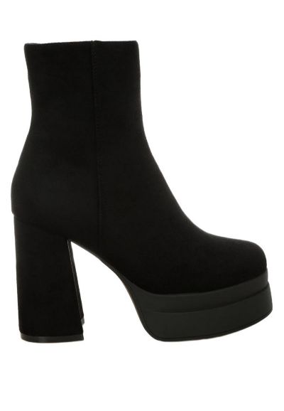 London Rag Women's Maltese Soft Microfiber Block Heel Boots