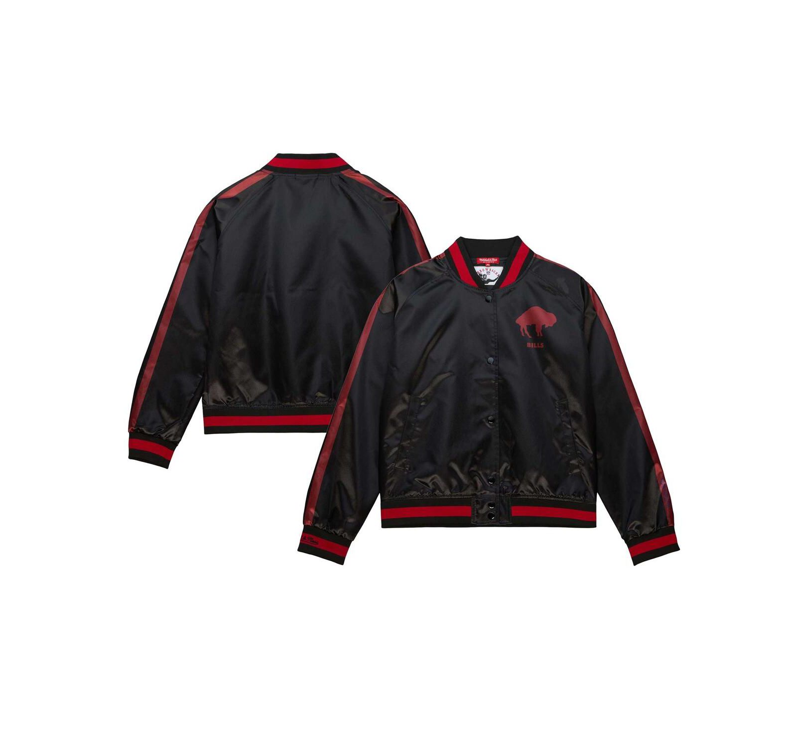 Женская куртка Mitchell & Ness Black Buffalo Bills Raglan Satin Full-Snap
