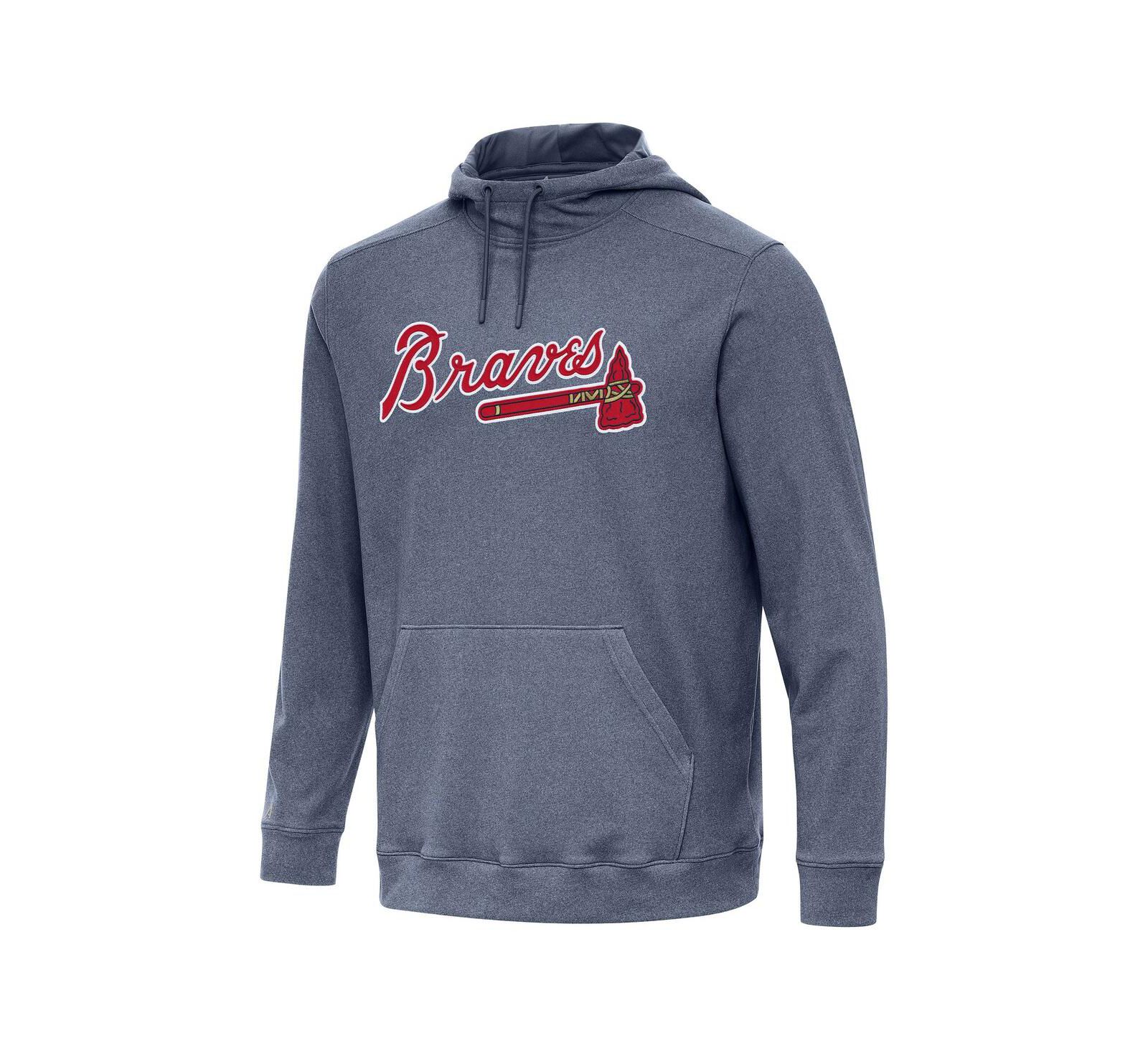 Мужское худи Antigua Atlanta Braves Cloud, темно-синий меланж