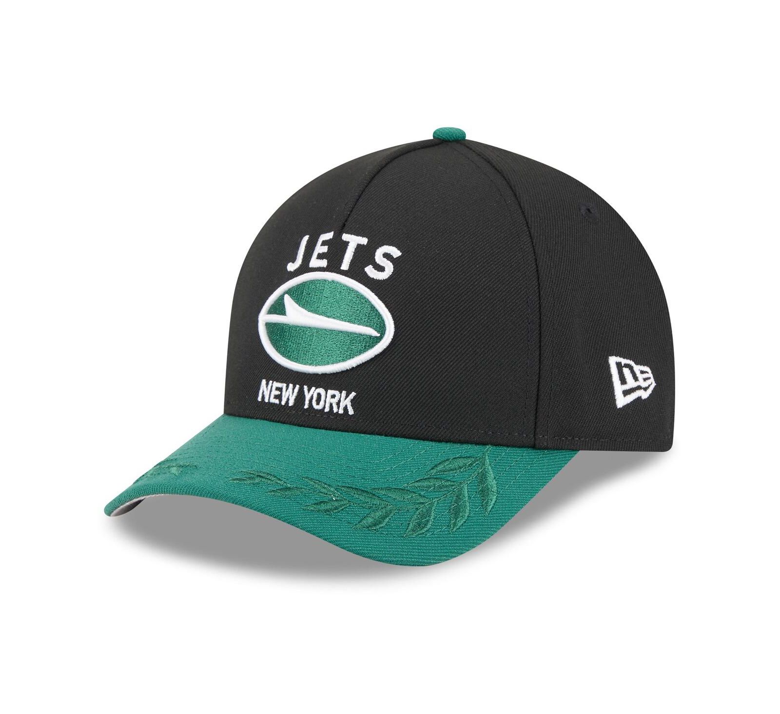 New Era Детская черная/зеленая New York Jets 2025 NFL Draft 9FORTY A-Frame M-Crown регулируемая кепка