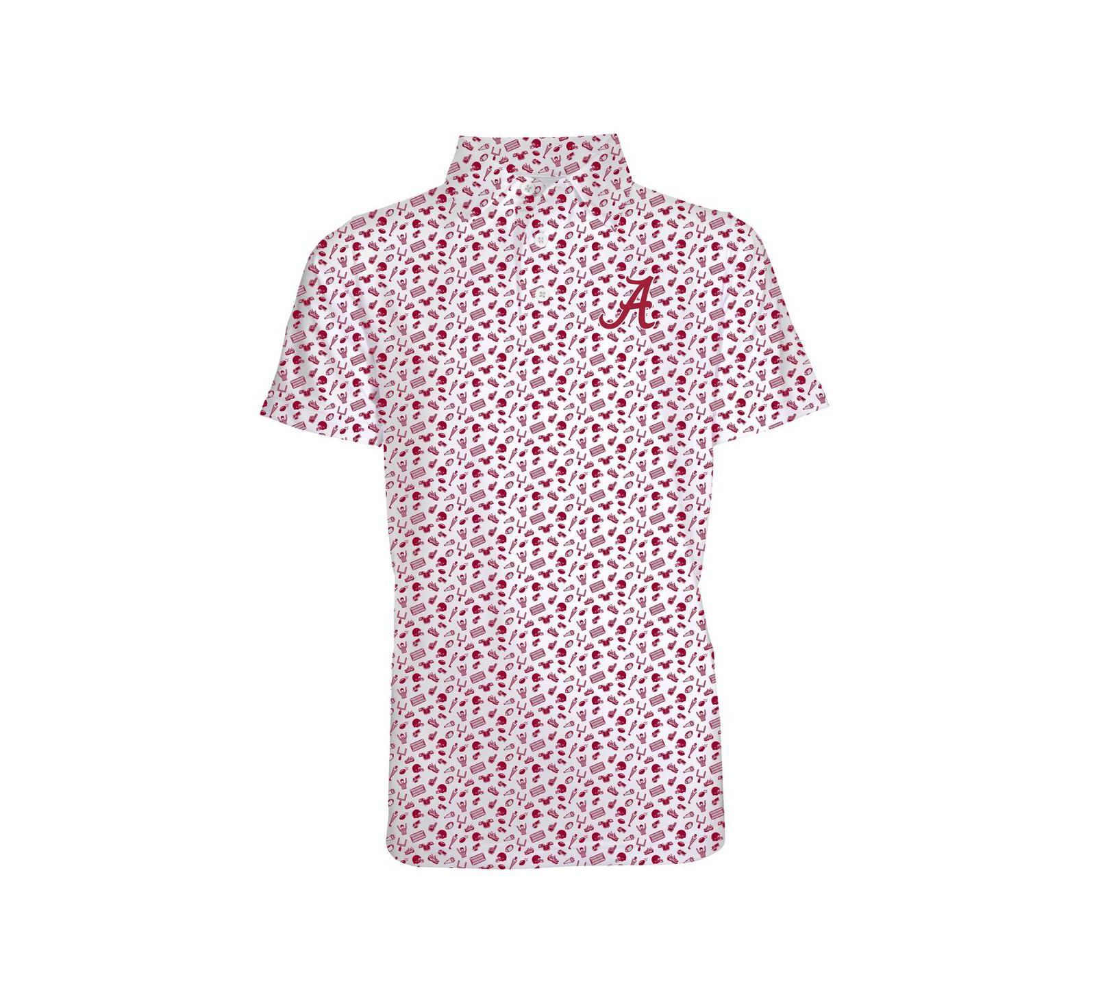 Поло Garb Toddler Cardinal Alabama Crimson Tide Tom Allover Print Performance