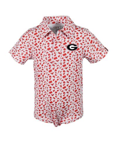 Детский боди Garb Red Georgia Bulldogs Tom Allover Print Performance Polo Bodysuit для мальчиков и девочек