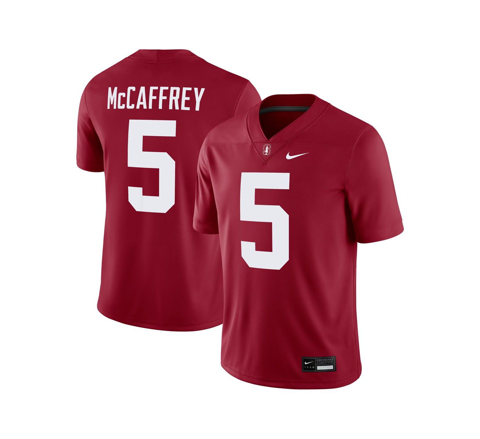 Мужская игровая джерси Nike Christian McCaffrey 5 Cardinal Stanford Cardinal Alumni Player