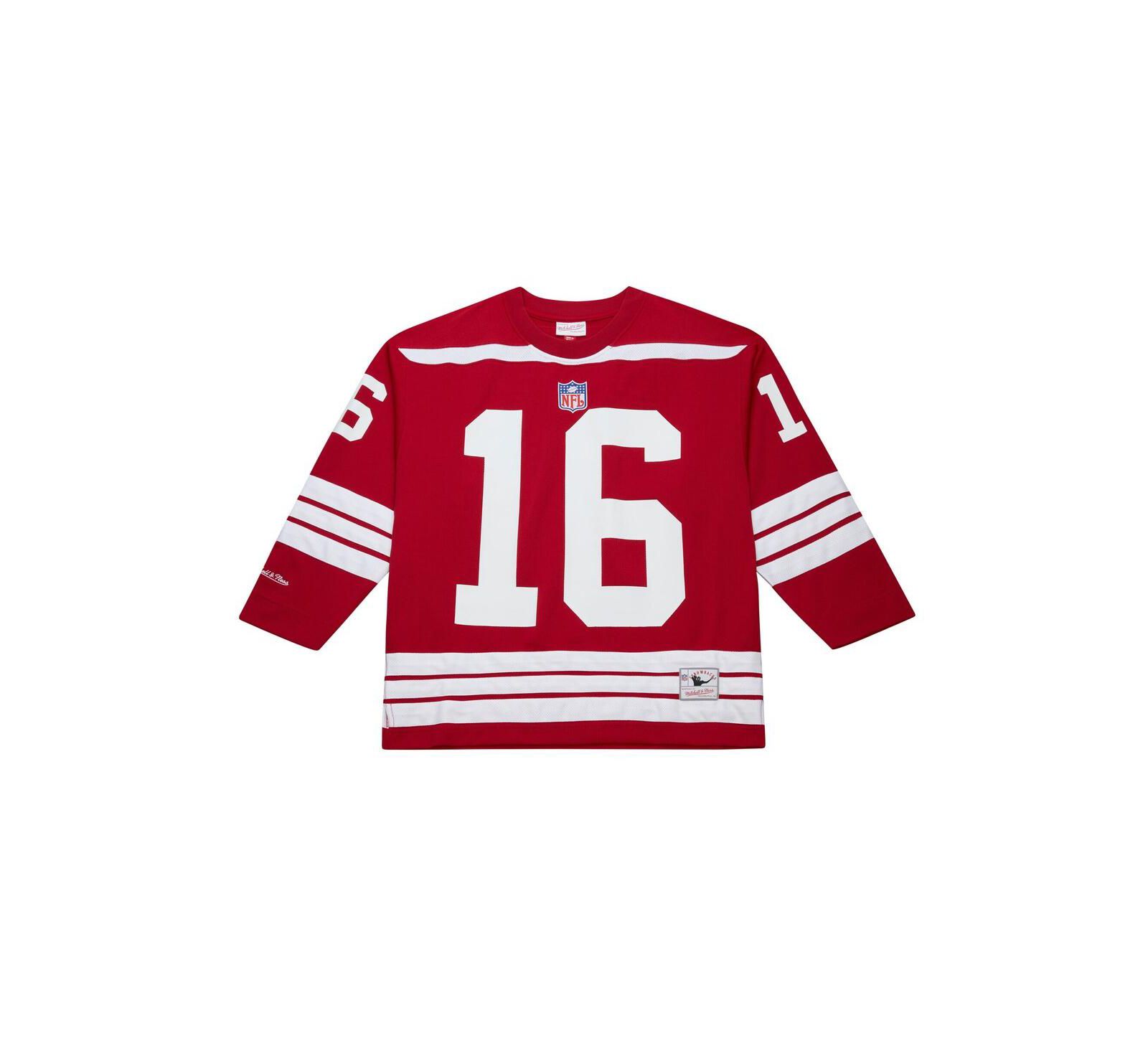 Mitchell & Ness Men's Joe Montana Scarlet San Francisco 49ers Maxed Out Fashion Hockey Jersey