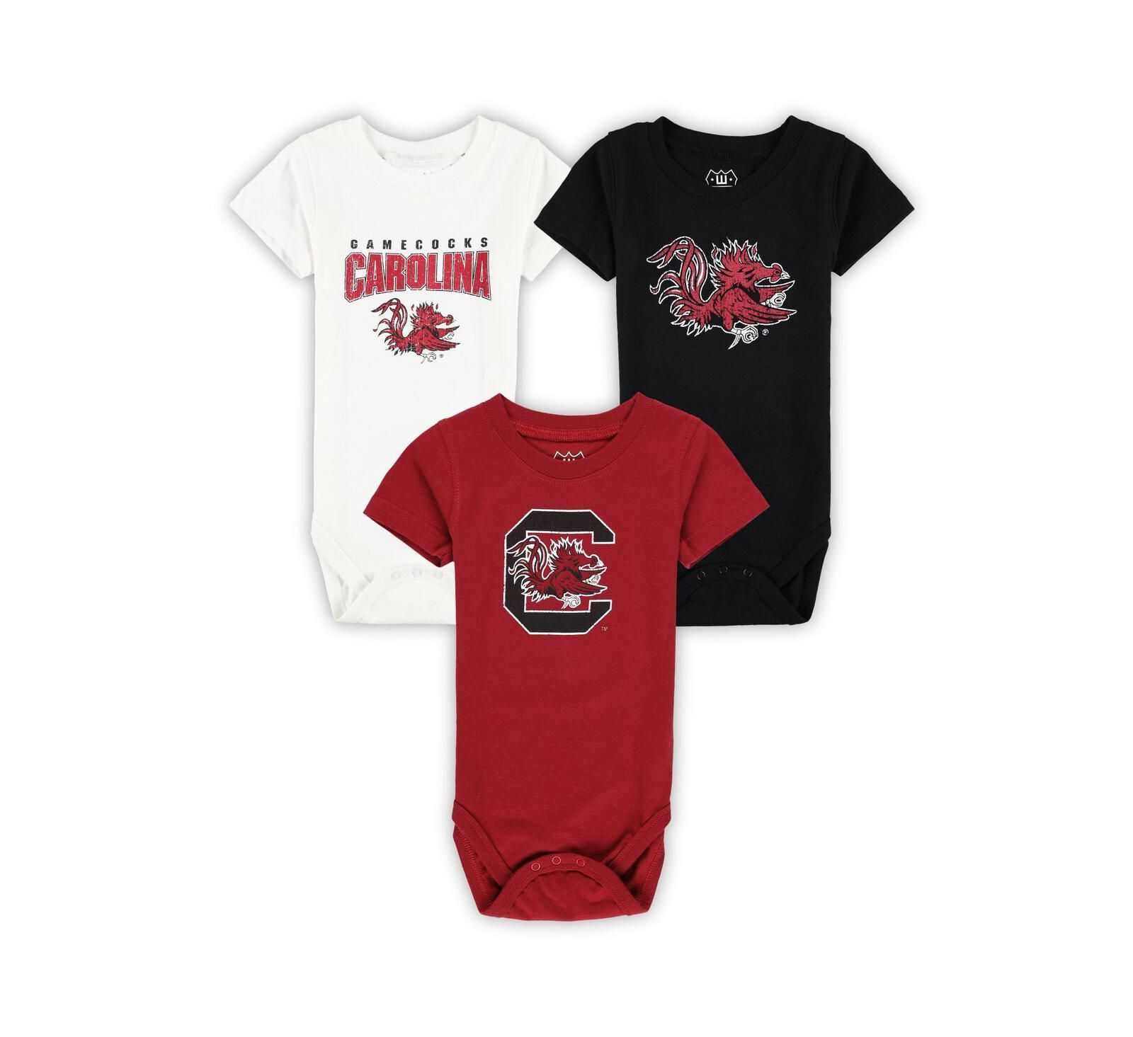 Wes & Willy Baby Boys and Girls 3-Pack South Carolina Gamecocks Bodysuit Set