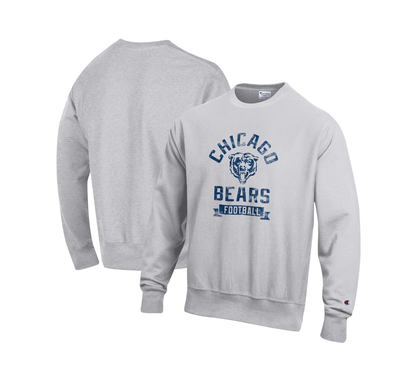 Толстовка Champion Men's Heather Gray Chicago Bears Reverse Weave Fleece Pullover