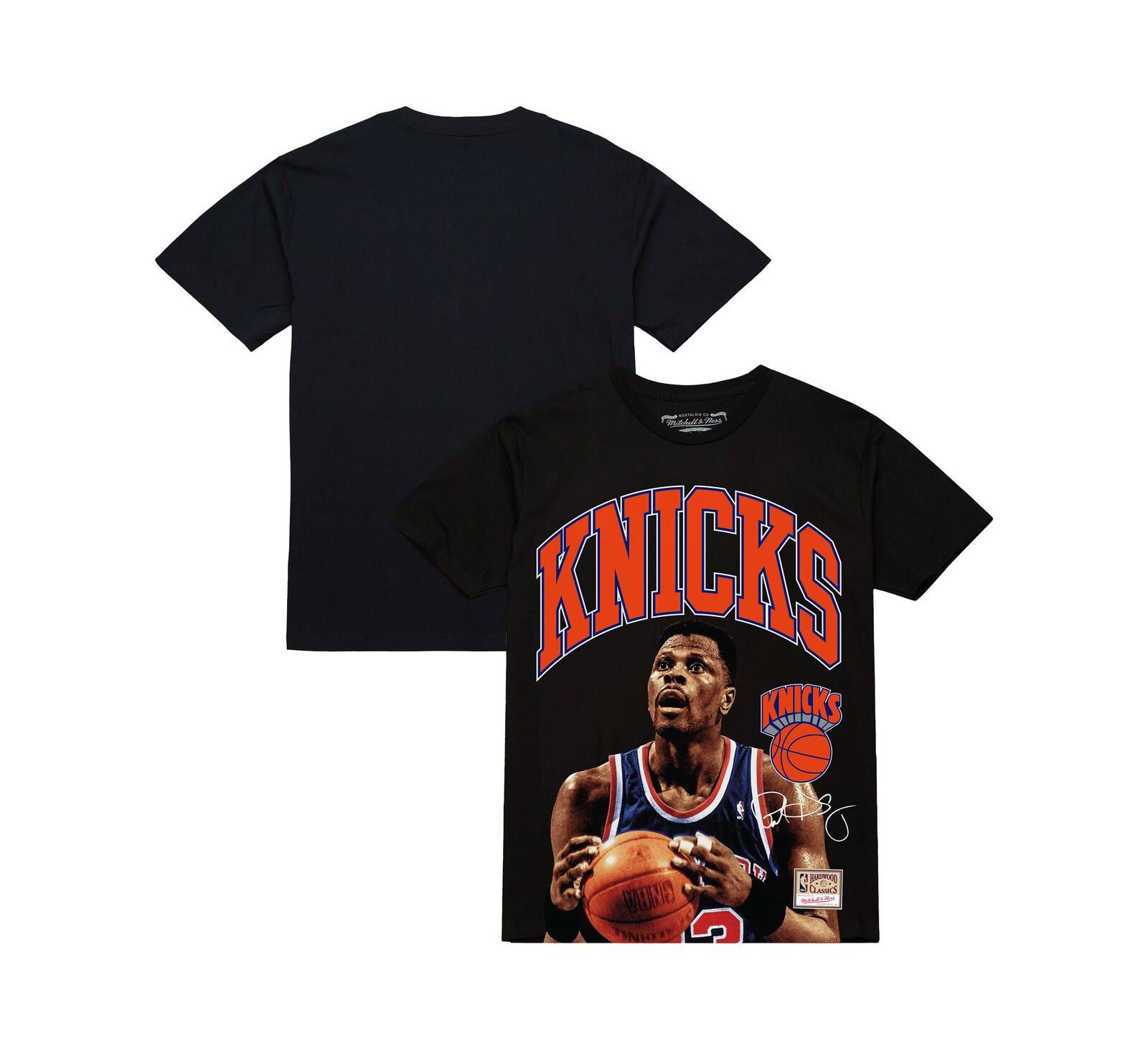 Мужская футболка Mitchell & Ness Black Patrick Ewing New York Knicks Hardwood Classics Player Arch