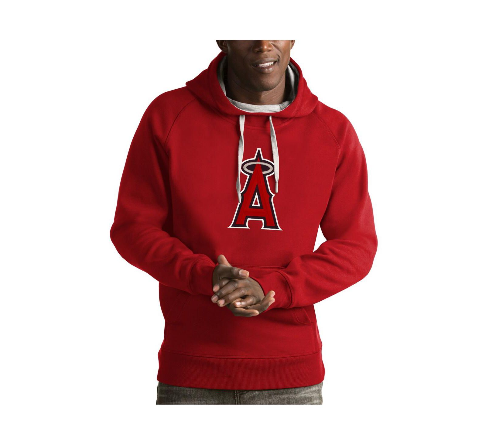 Antigua Men's Red Los Angeles Angels Victory Pullover Hoodie