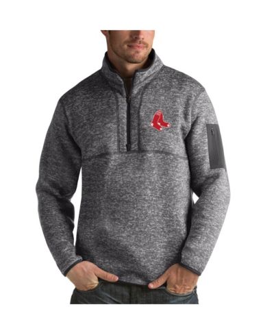 Мужская толстовка Antigua Heathered Charcoal Boston Red Sox Fortune на молнии