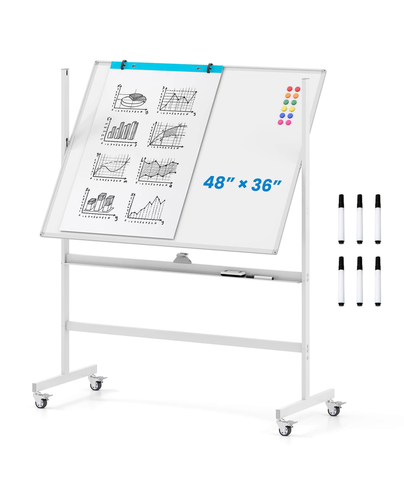Маркерная доска Costway 48"x36" двусторонняя мобильная