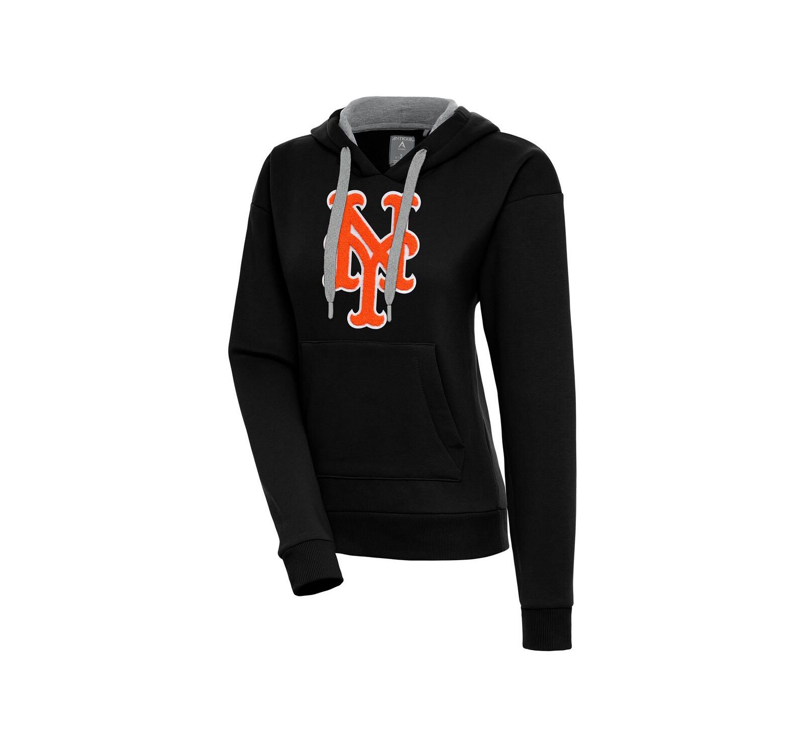 Женское черное худи Antigua New York Mets Victory Pullover