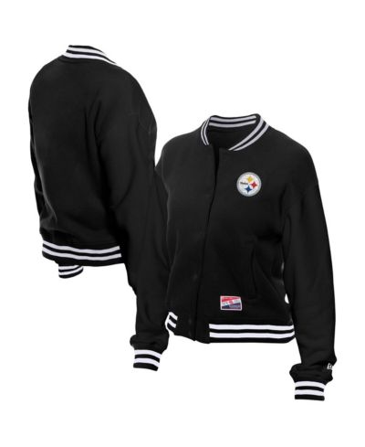 New Era Женская черная флисовая куртка Pittsburgh Steelers Throwback Full-Snap