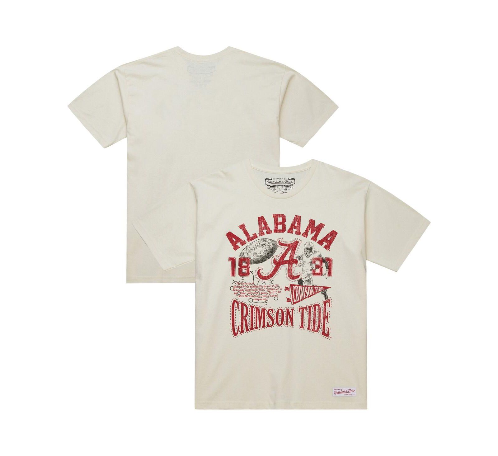 Mitchell & Ness Men's Cream Alabama Crimson Tide Heritage Scholar T-Shirt