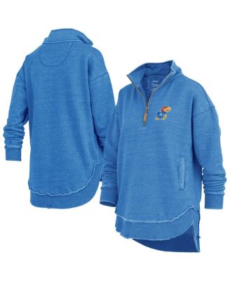 Женский пуловер Pressbox Kansas Jayhawks Northfork Sojourn Poncho Quarter-Zip