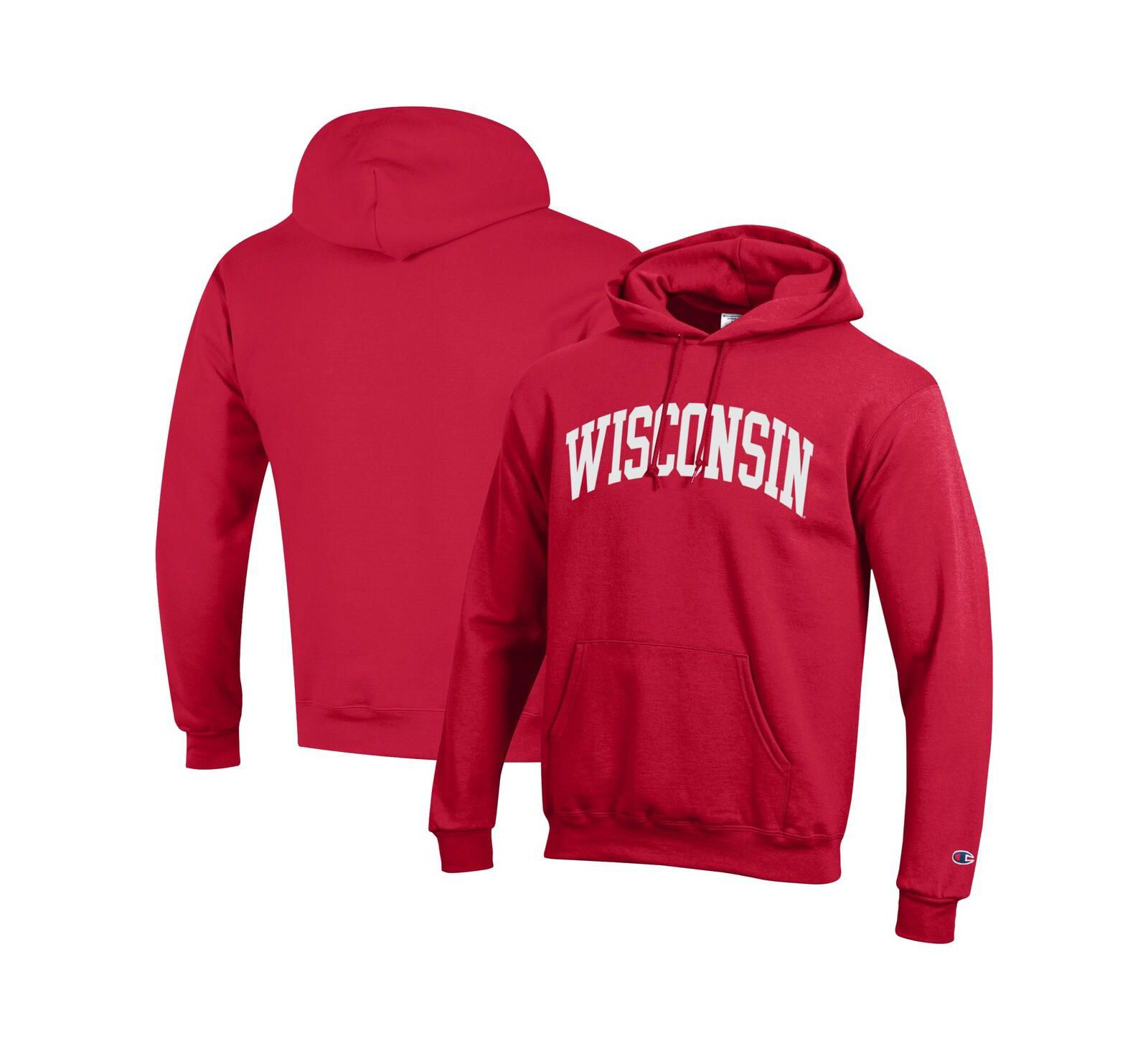 Мужское худи Champion Wisconsin Badgers Basic Arch Fleece, красное