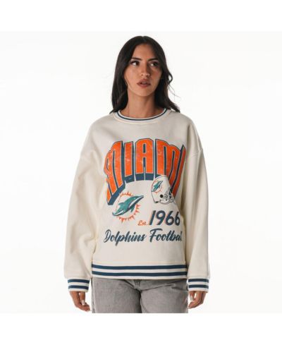 The Wild Collective женское оверсайз худи Miami Dolphins Vintage French Terry Cream