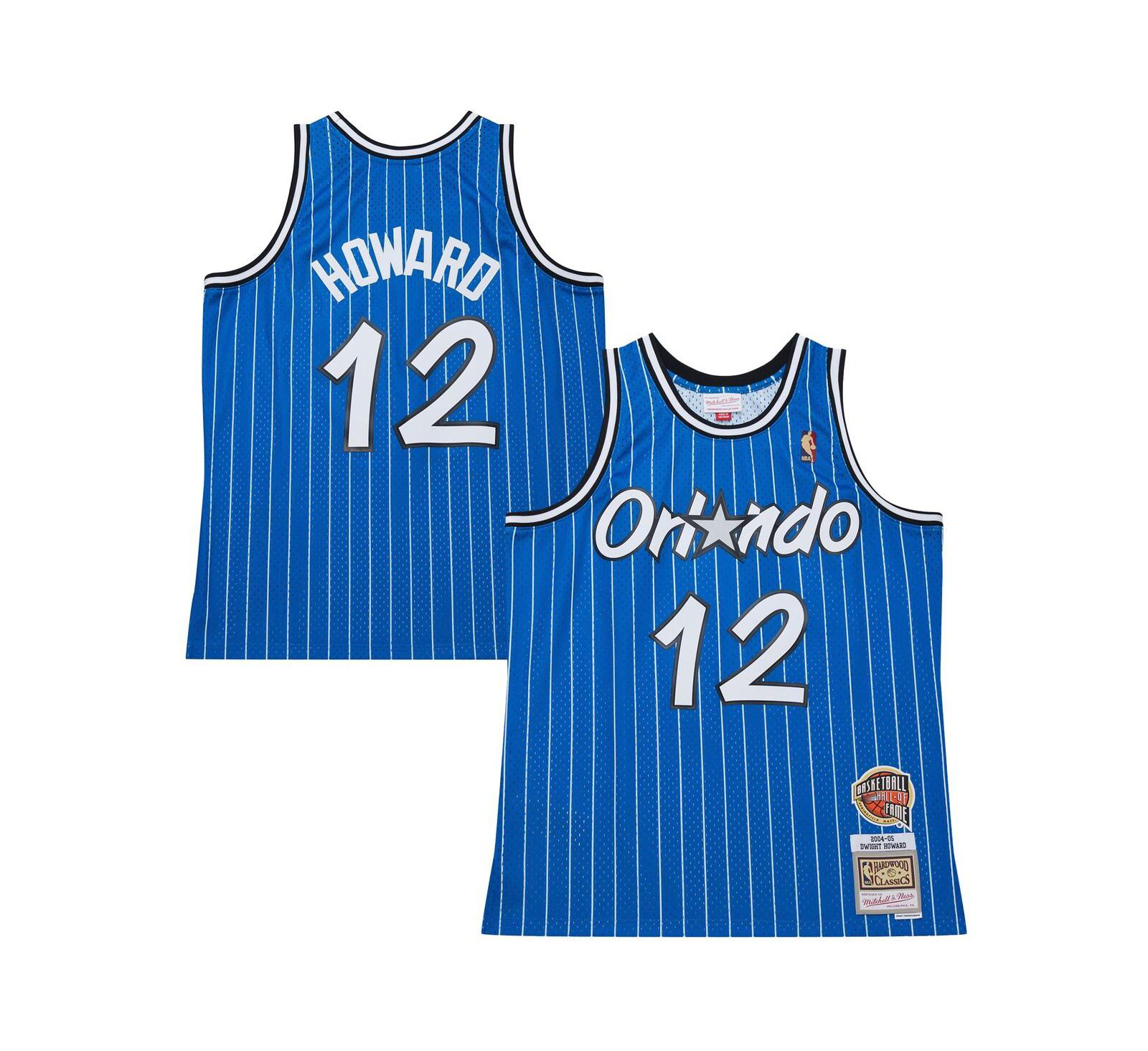 Мужское джерси Mitchell & Ness Dwight Howard Blue Orlando Magic 2004/05 Hardwood Classics Hall of Fame Swingman