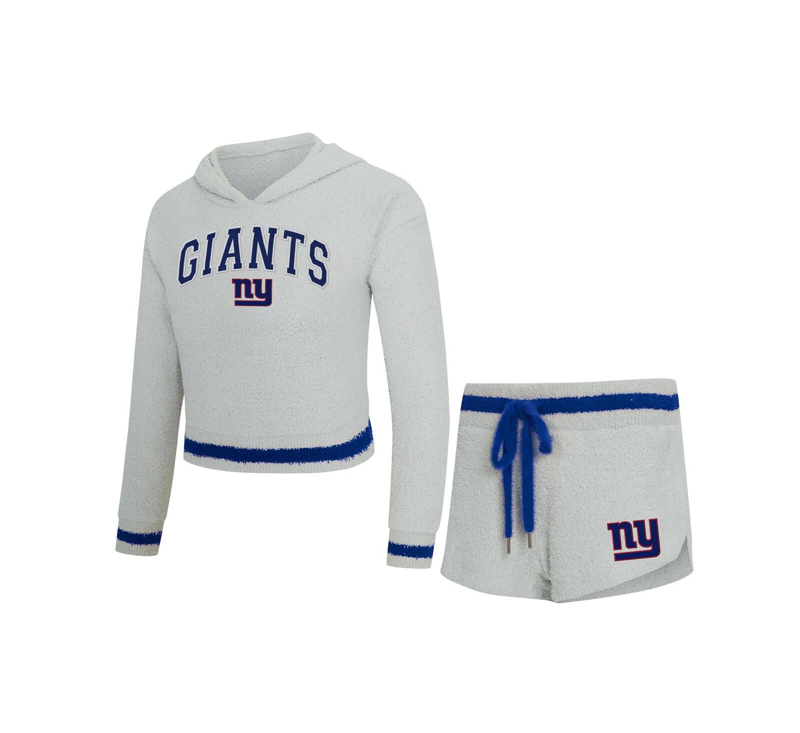 Женский комплект Concepts Sport: худи с длинным рукавом и шорты, серый цвет, New York Giants Whitley
