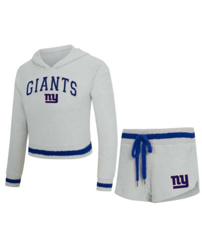Женский комплект Concepts Sport: худи с длинным рукавом и шорты, серый цвет, New York Giants Whitley