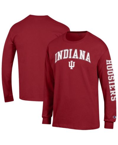 Мужская футболка Champion Crimson Indiana Hoosiers Arch Over Logo с длинным рукавом