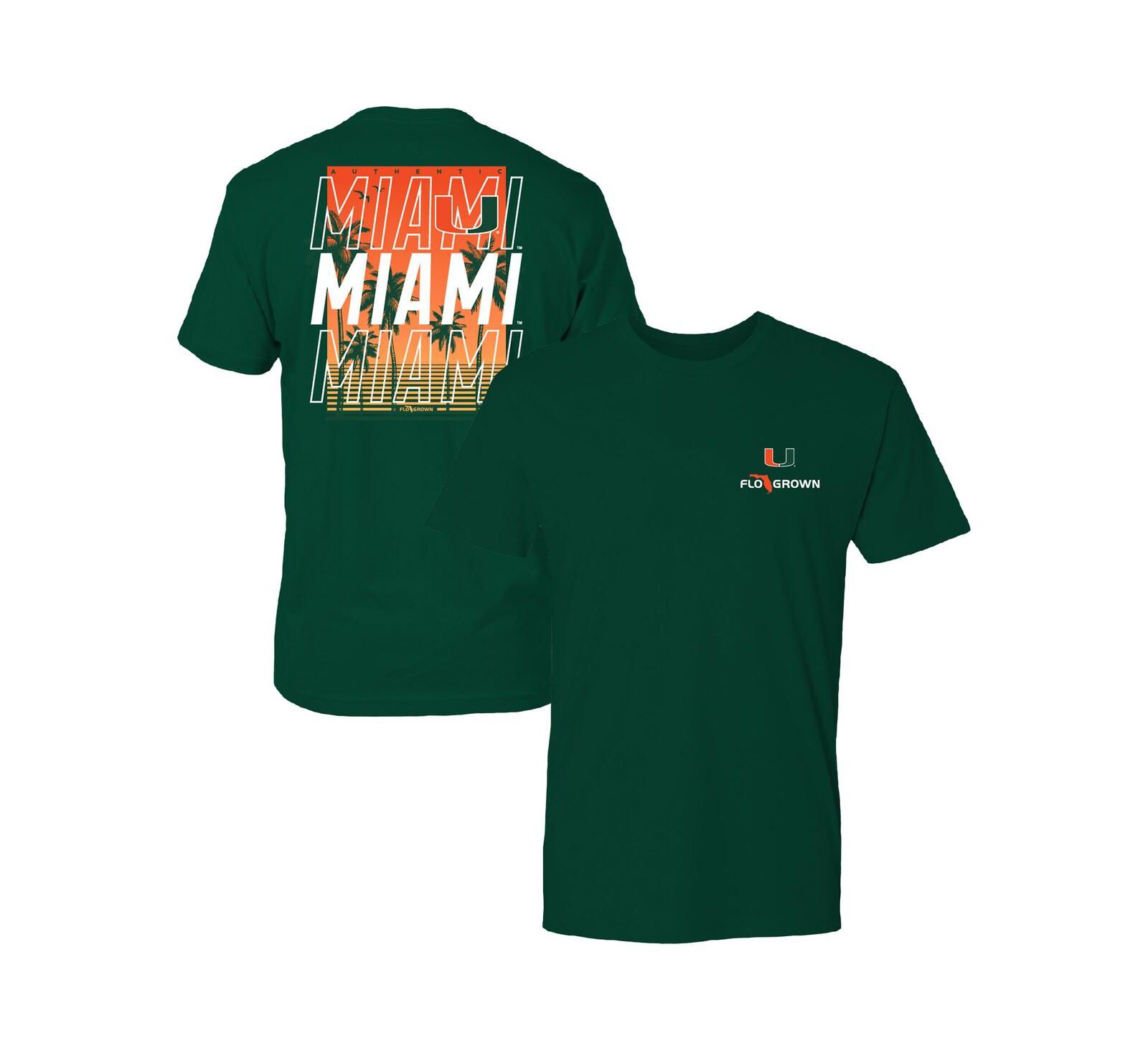 FLoGrown Men's Green Miami Hurricanes Repeat Poster T-Shirt