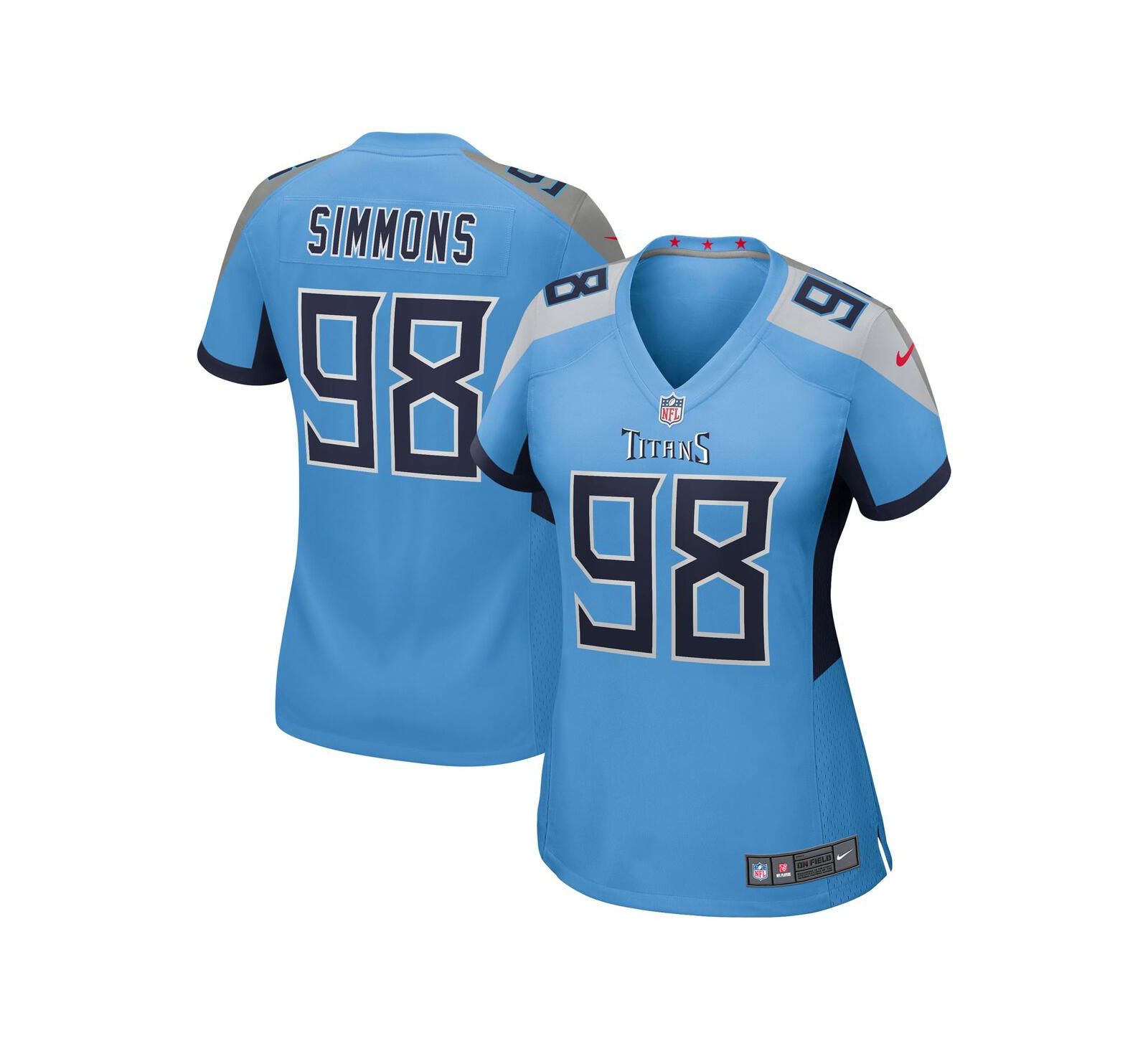 Джерси Nike Women's Jeffery Simmons Light Blue Tennessee Titans Team Game