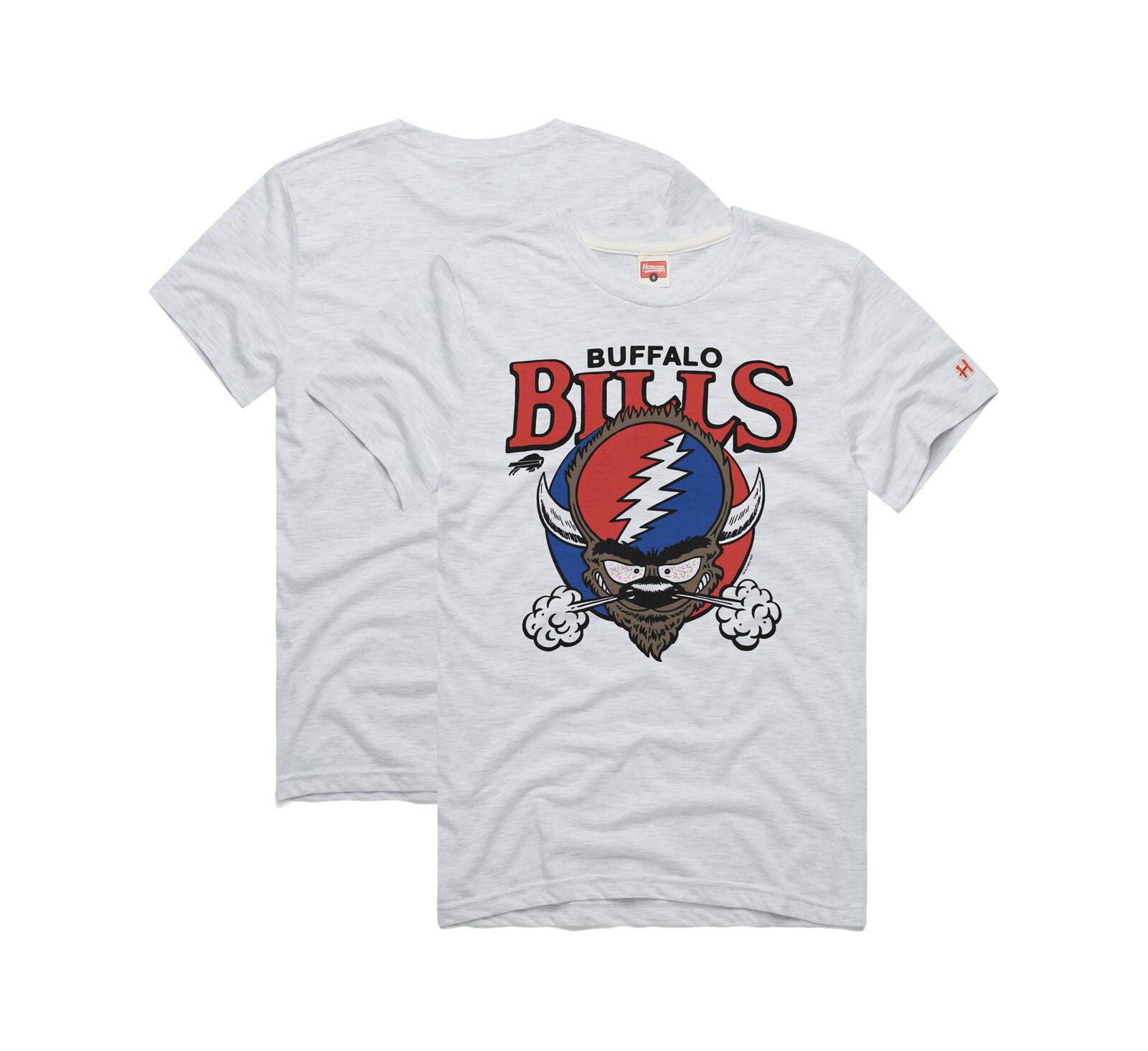 Homage Мужская футболка Tri-Blend Buffalo Bills NFL x Grateful Dead, цвет Ash