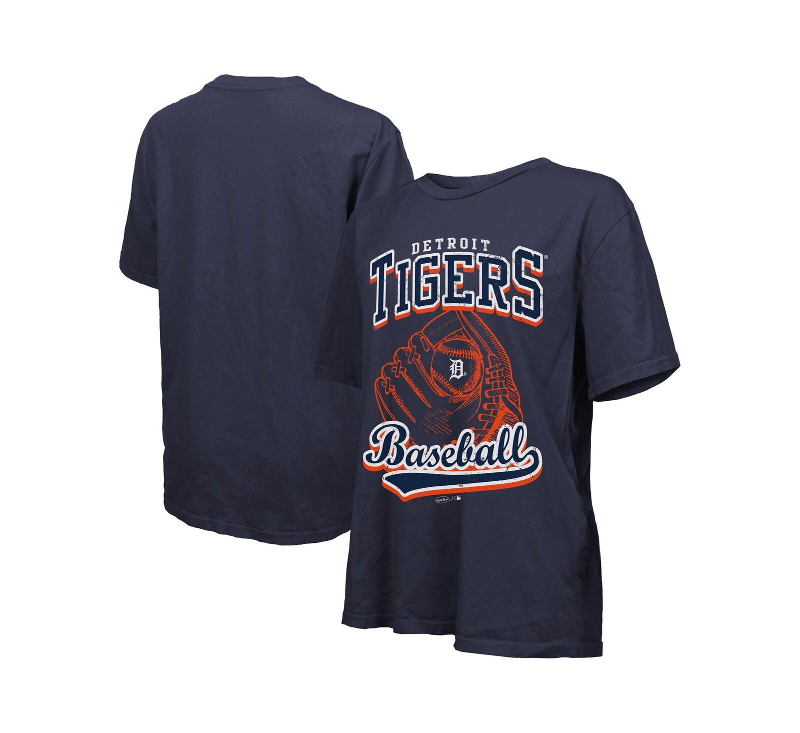 Majestic Women's Navy Detroit Tigers Oversized First Base T-Shirt
