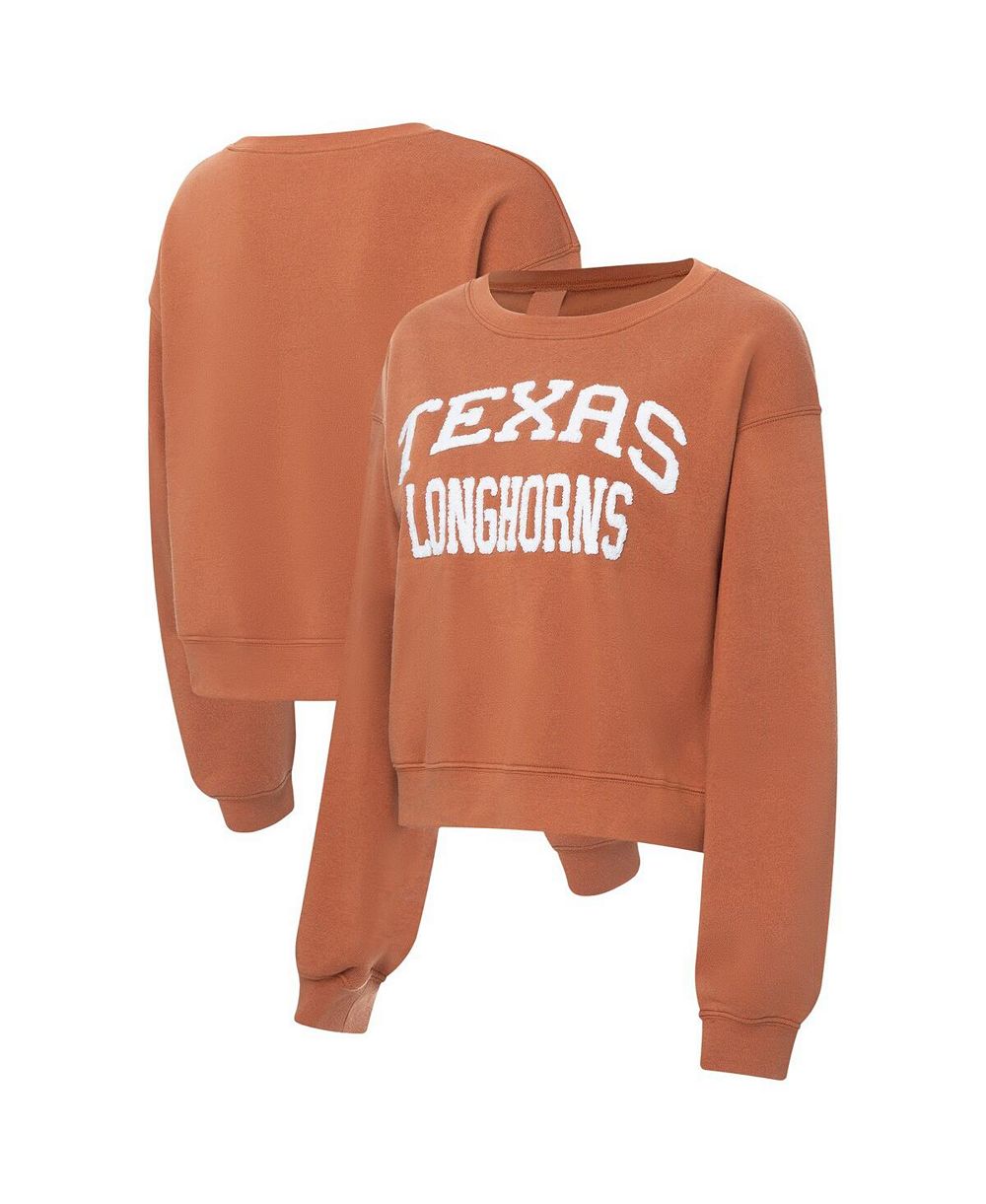 Женская укороченная толстовка ZooZatz Texas Longhorns Chenille Orange