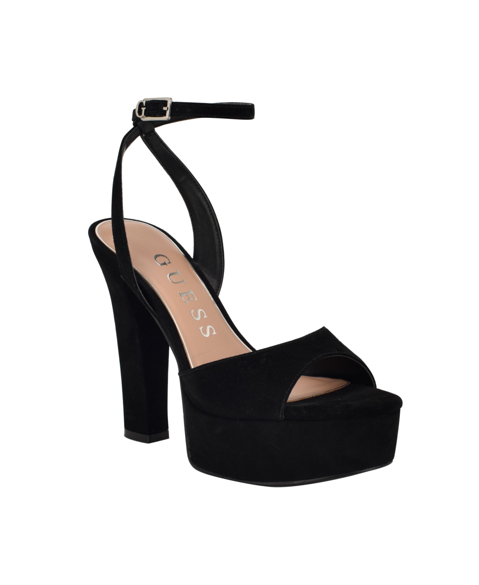 GUESS Women's Hitten High Block Heel Platform Sandals