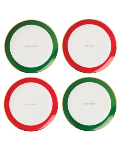 Kate Spade Декоративные тарелки Evergreen Rim, набор из 4 шт
