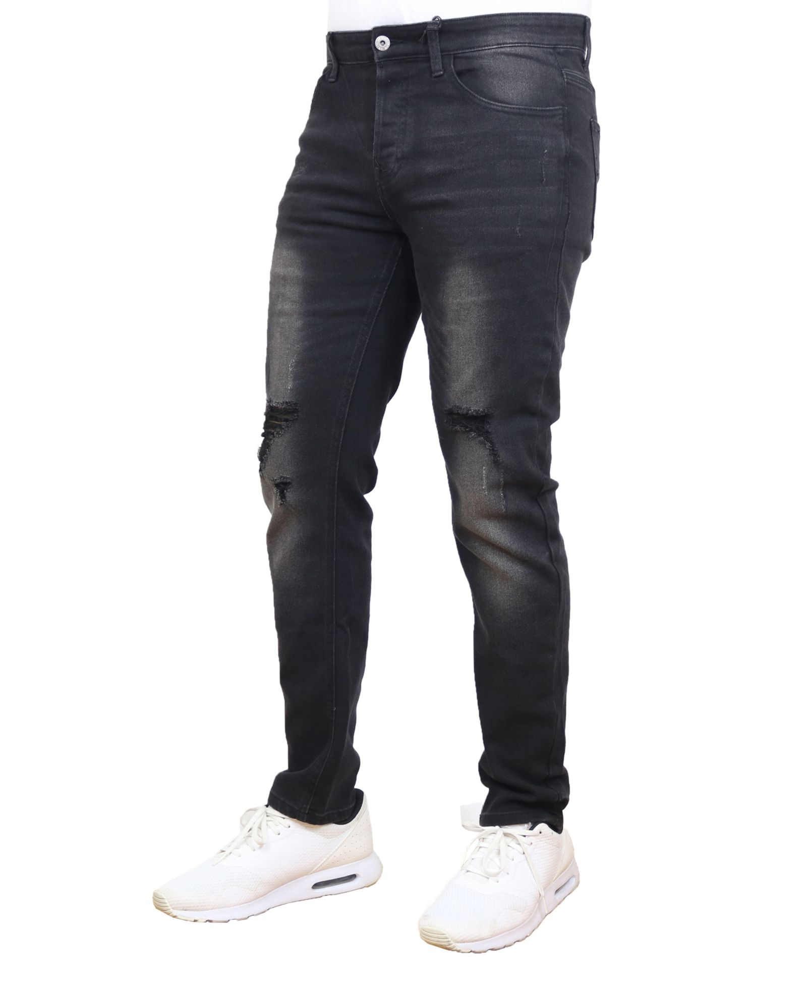 Blue Ice Men's Stretch Ripped Jeans