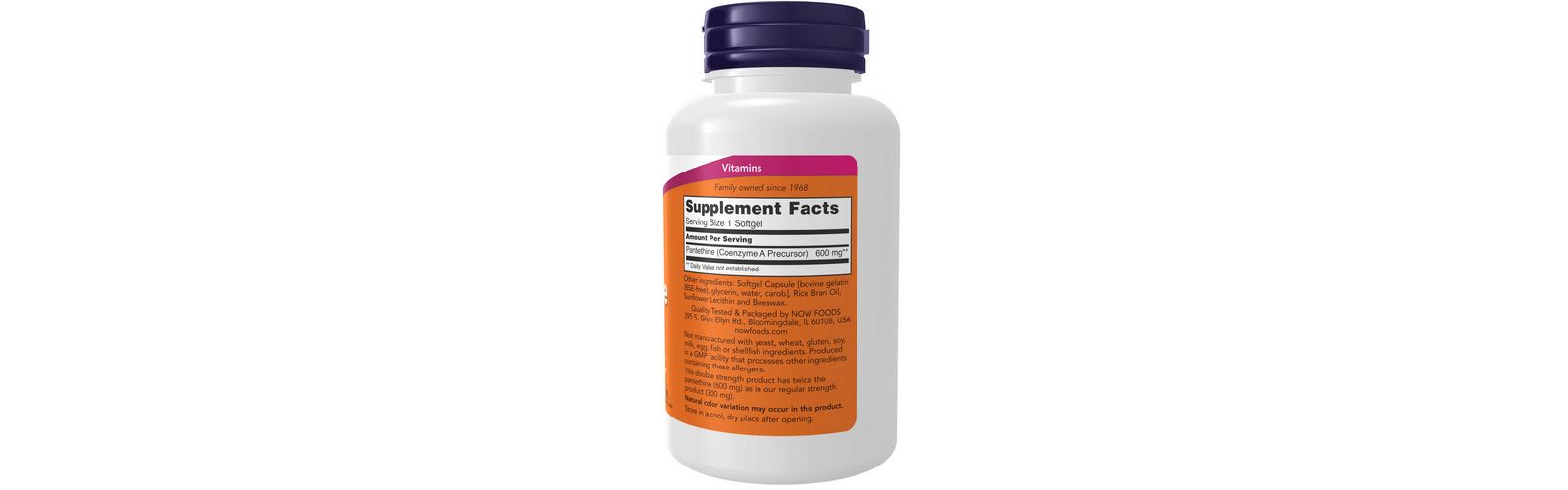 Пантетин NOW Foods, 600 mg, 60 Softgels