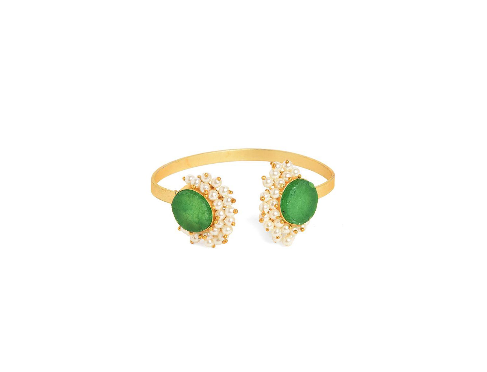 SOHI Green Cluster Cuff Bracelet