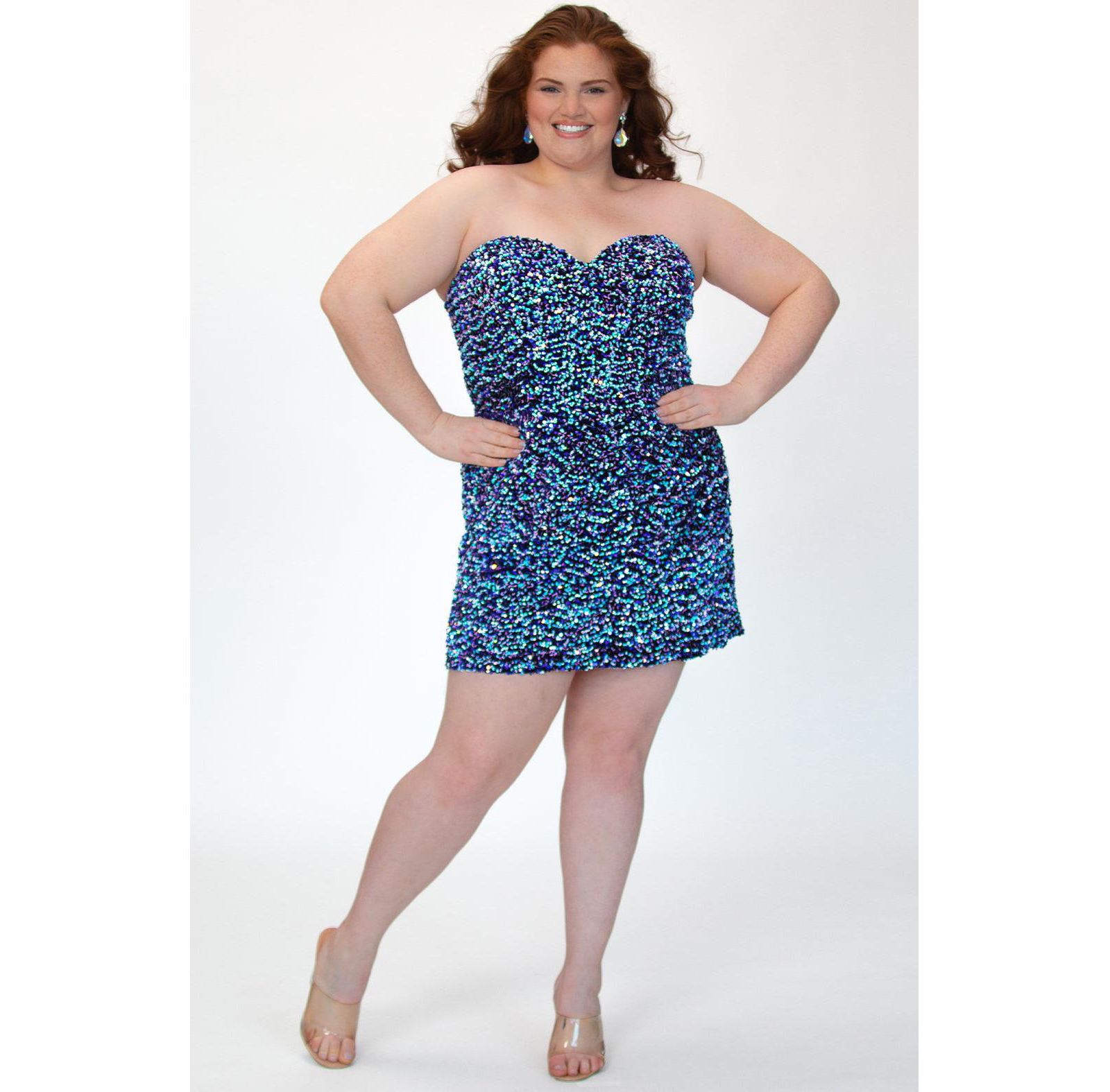 Женское мини-платье Sydney's Closet Women's Sequin Strapless Corset