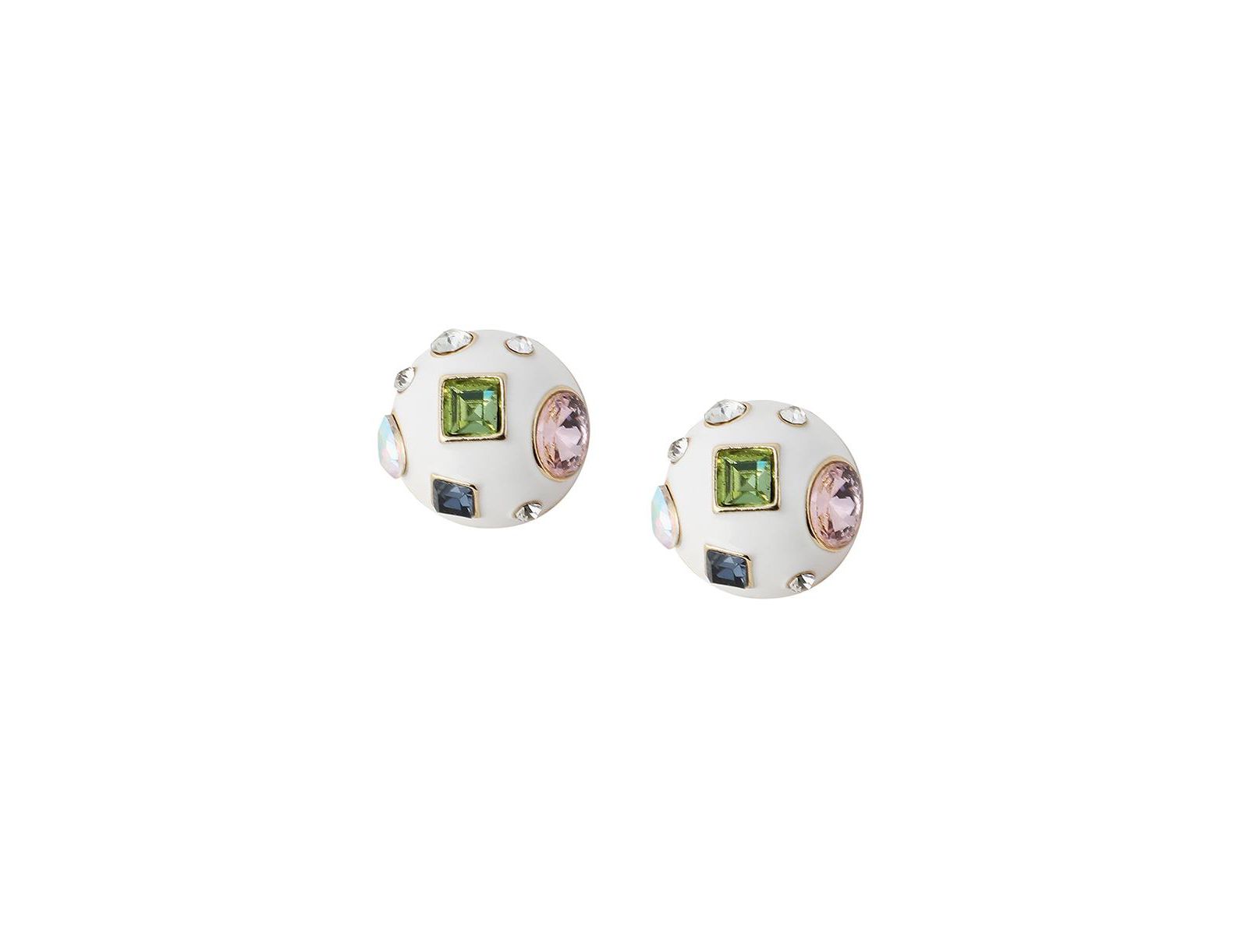 SOHI White Cora Stud Earrings
