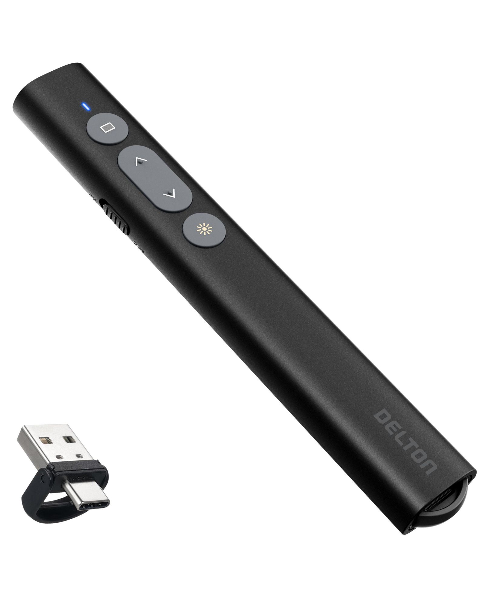 Беспроводная лазерная указка Delton LP21 2-в-1 USB презентер-пульт для ПК/Mac