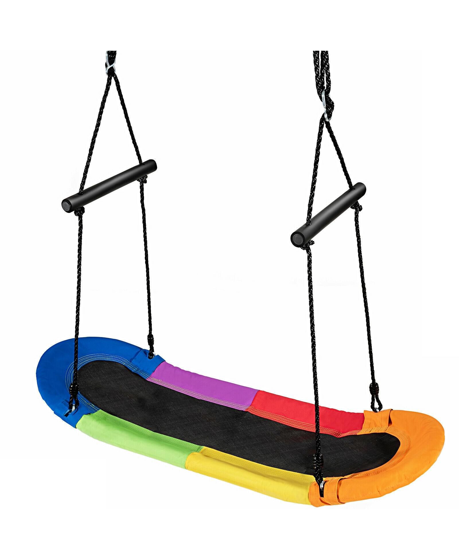 Saucer Tree Swing Surf Kids Adjustable Oval Platform with Handle