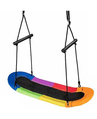 Saucer Tree Swing Surf Kids Adjustable Oval Platform with Handle