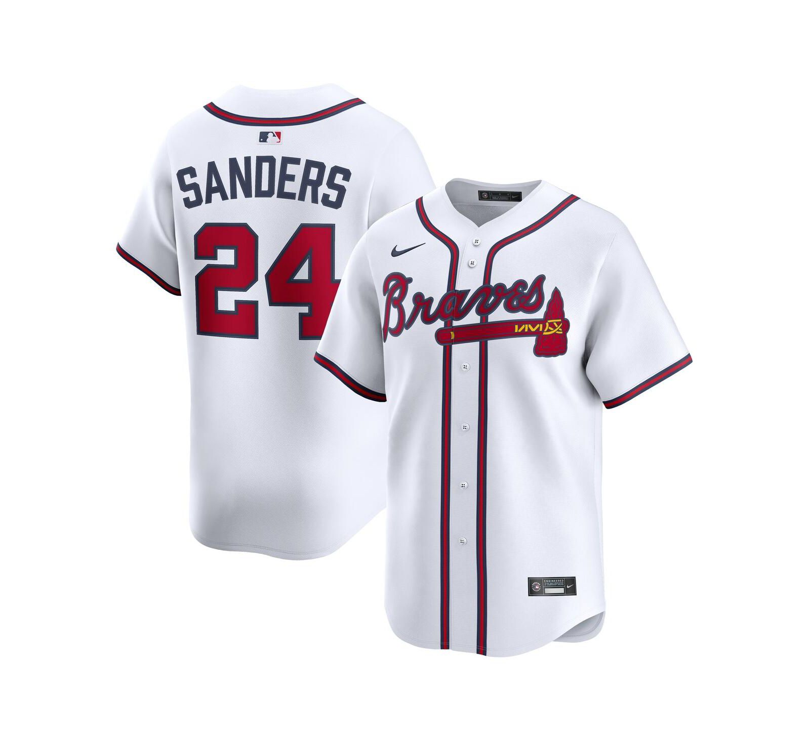 Nike Men's Deion Sanders White Atlanta Braves Limited Player Jersey