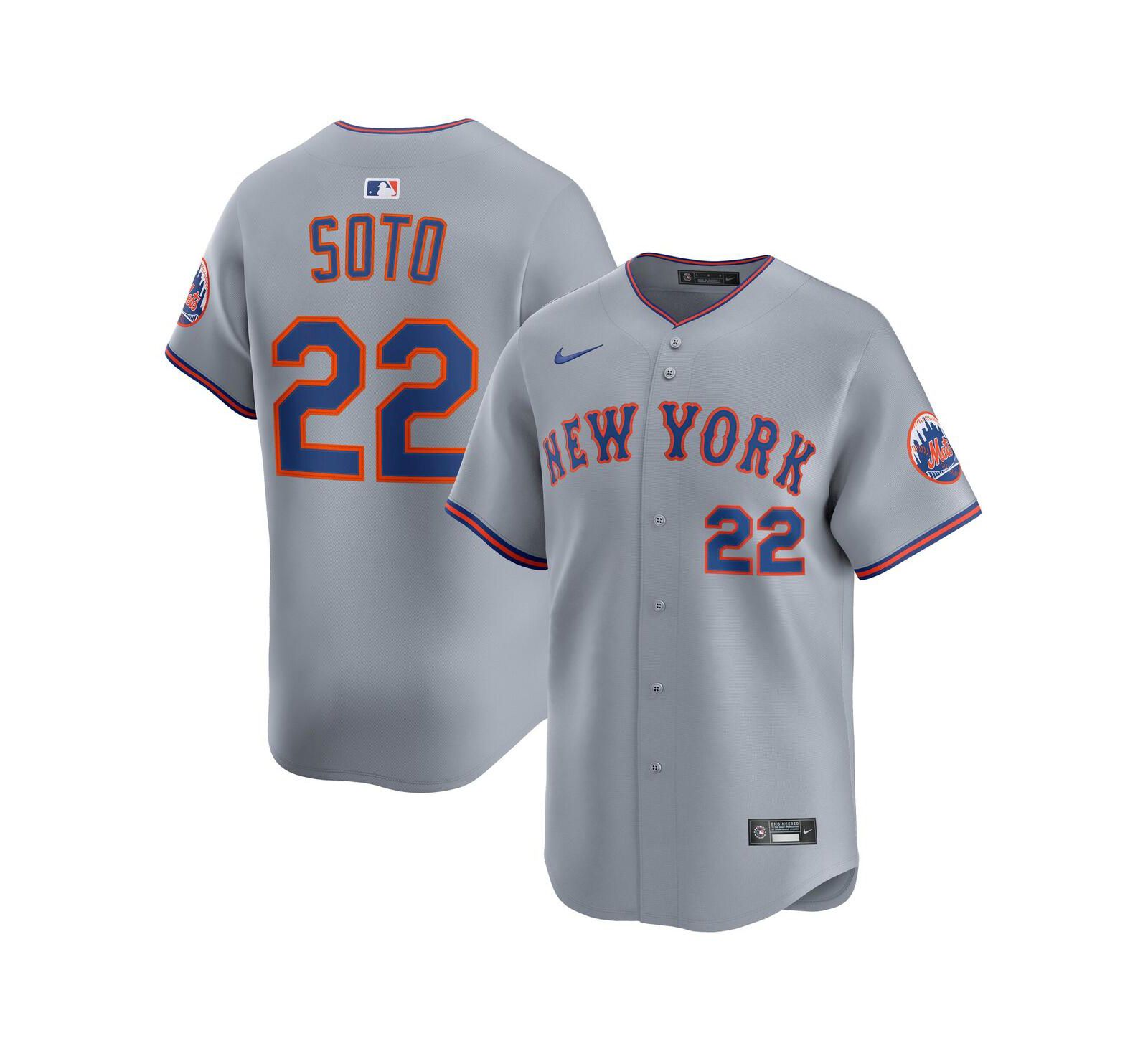Nike Men's Juan Soto Gray New York Mets Road Limited Player Jersey