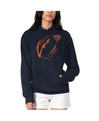 Женское худи G-III 4Her by Carl Banks Navy Chicago Bears Football Logo Fleece Tri-Blend Pullover