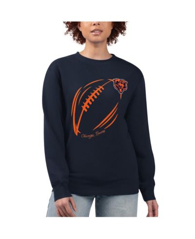 Женское свитшот-толстовка G-III 4Her by Carl Banks Navy Chicago Bears Fleece Tri-Blend Pullover