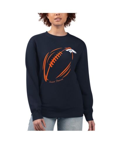 G-III 4Her by Carl Banks Женское свитшот Denver Broncos Football Logo Graphic Fleece Tri-Blend Pullover, темно-синий