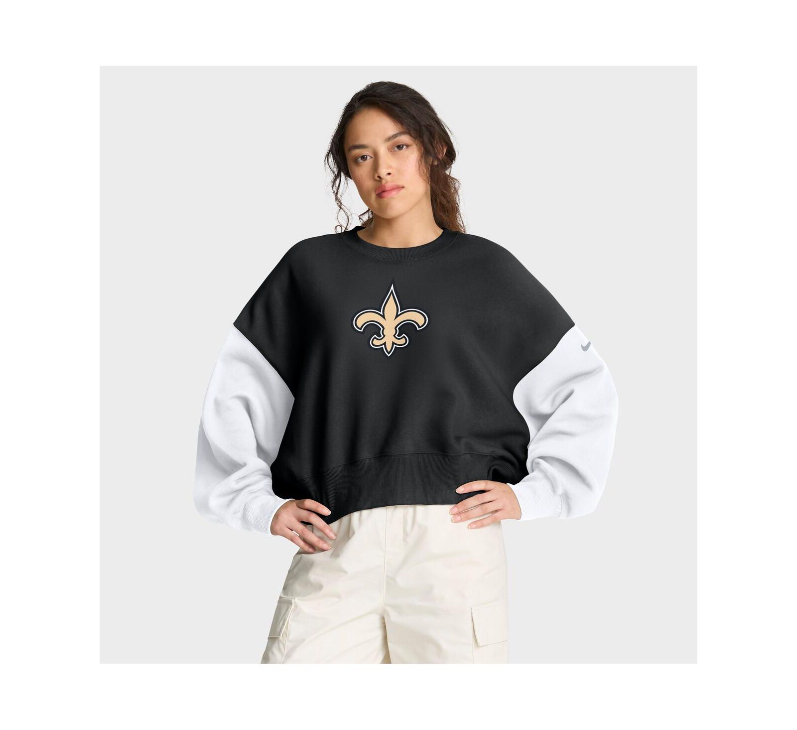 Nike Women's Black New Orleans Saints оверсайз худи с цветовым блоком