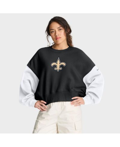Nike Women's Black New Orleans Saints оверсайз худи с цветовым блоком