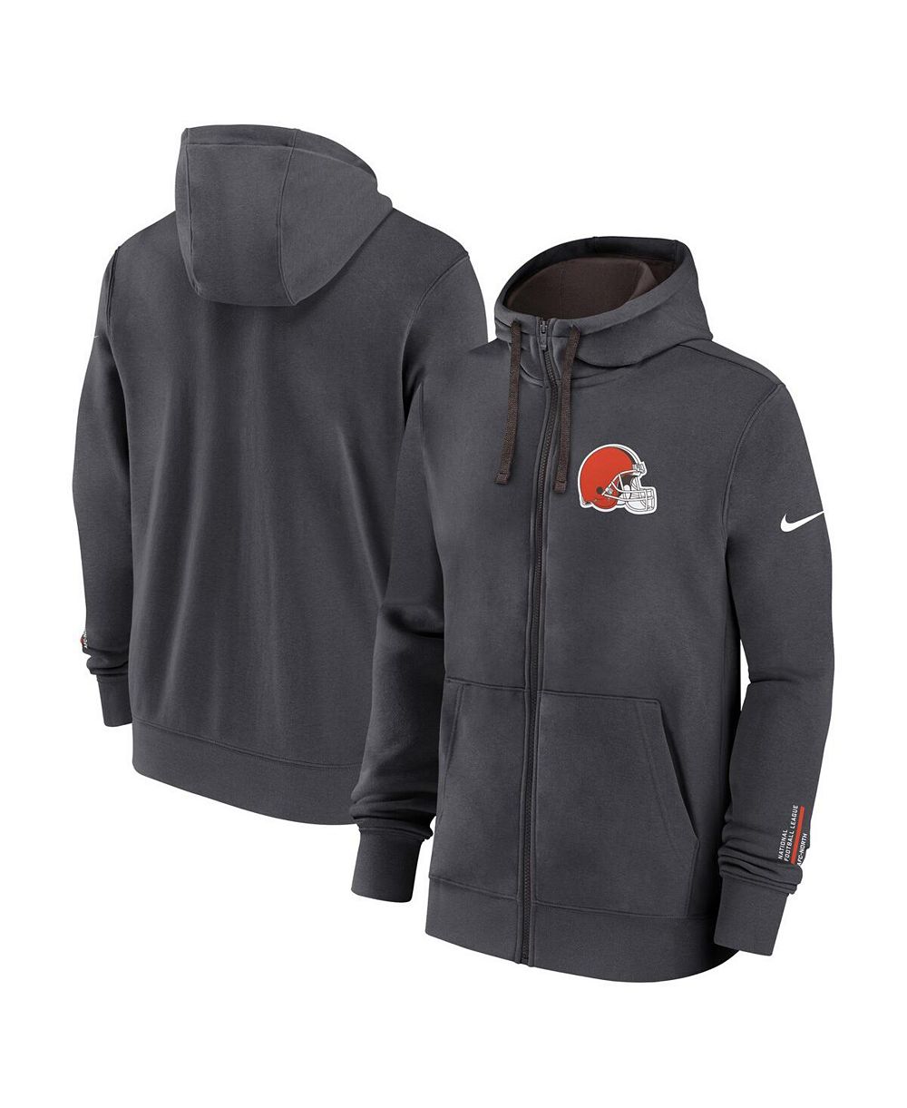 Nike Men's Anthracite Cleveland Browns Primetime Club Full-Zip Hoodie